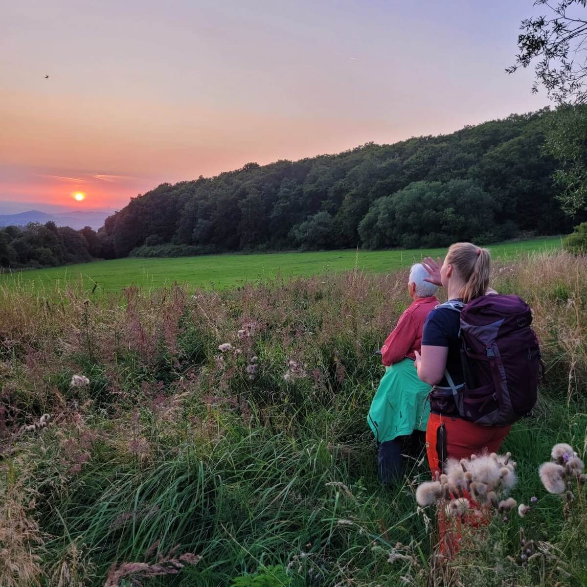 Nachtwanderung Sonnenuntergang bei einer Nachtwanderung